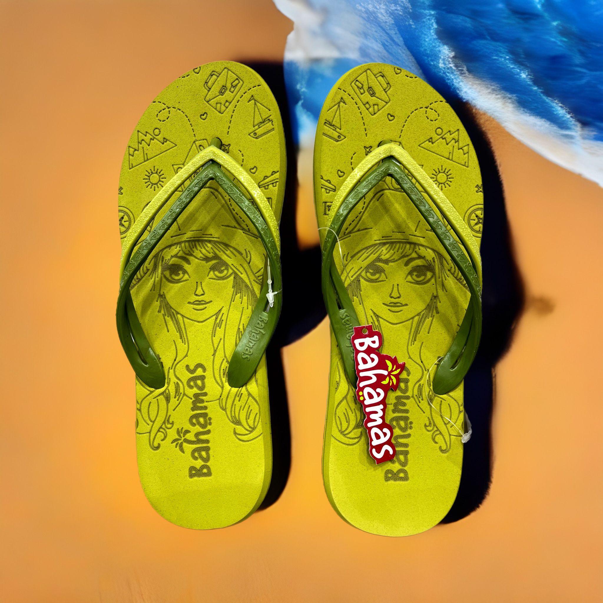 Bahamas Ladies Chappal - BHL156 - Olive - Pinoyhyper