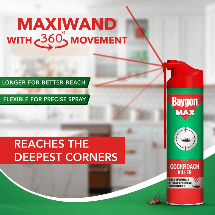 Baygon Max Cockroach Killer Spray - 400ml - Pinoyhyper