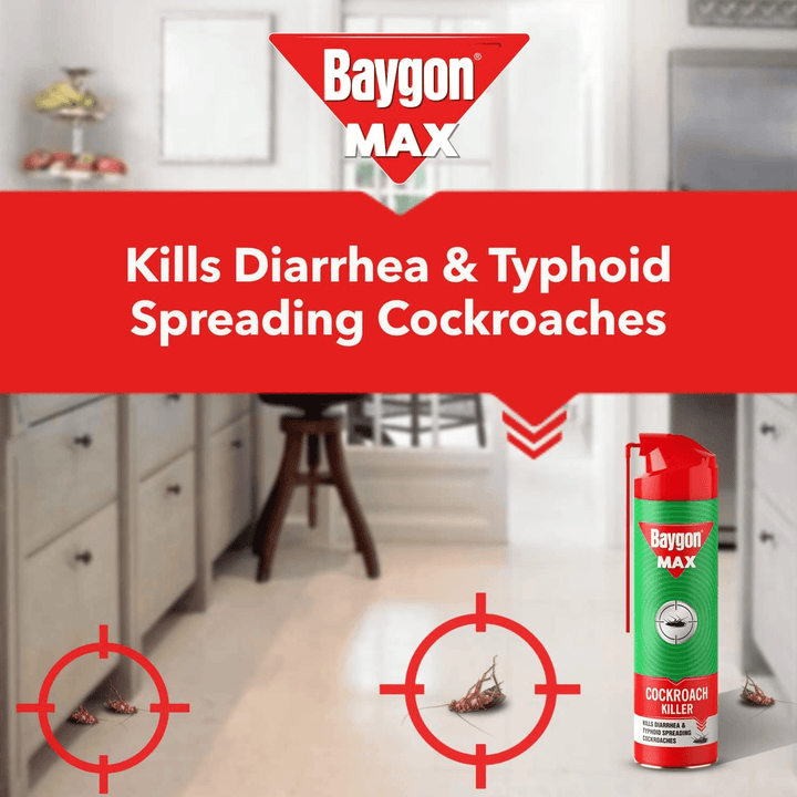 Baygon Max Cockroach Killer Spray - 400ml - Pinoyhyper