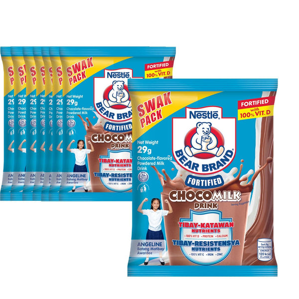 Bear Brand Fortified Choco Milk Drink Swak Pack - 8 X 29g - Pinoyhyper