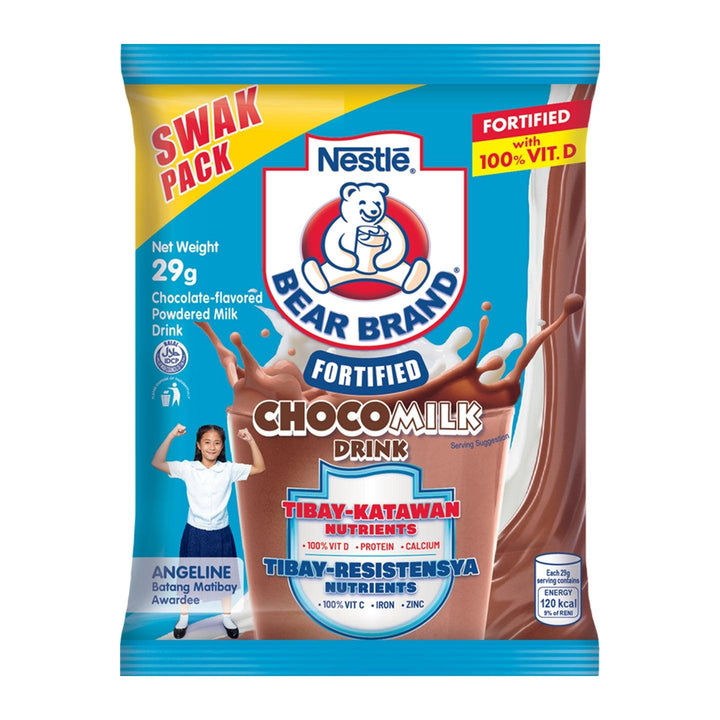 Bear Brand Fortified Choco Milk Drink Swak Pack - 8 X 29g - Pinoyhyper