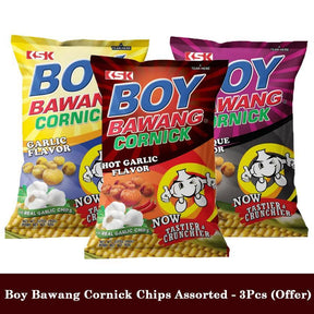 Boy Bawang Cornick Chips Assorted - 3Pcs (Offer) - Pinoyhyper