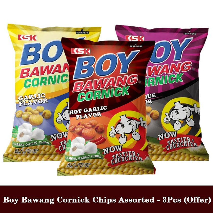 Boy Bawang Cornick Chips Assorted - 3Pcs (Offer) - Pinoyhyper