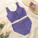 Women's Seamless Front-Zip Sports Bra and Panty Set - SET1749