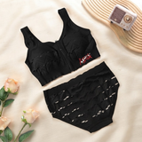 Women's Seamless Front-Zip Sports Bra and Panty Set - SET1749