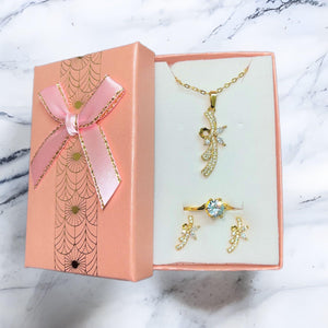BT Jewelry Gold Plated 3in1 Earrings Necklace & Ring Set - Pinoyhyper