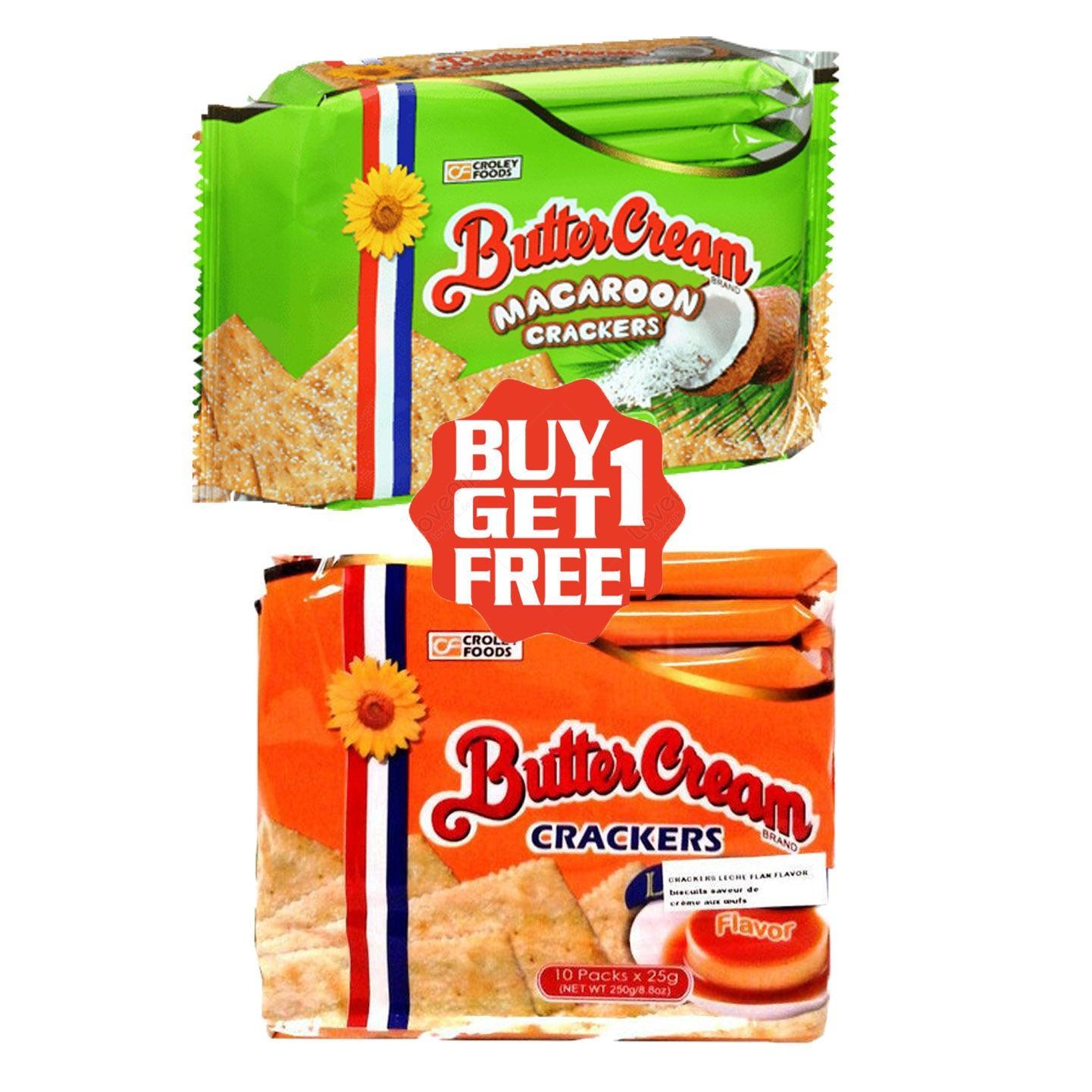 ButterCream Macaroon & Leche Flan Crackers (10 x 25 gm) (1+1) Offer - Pinoyhyper