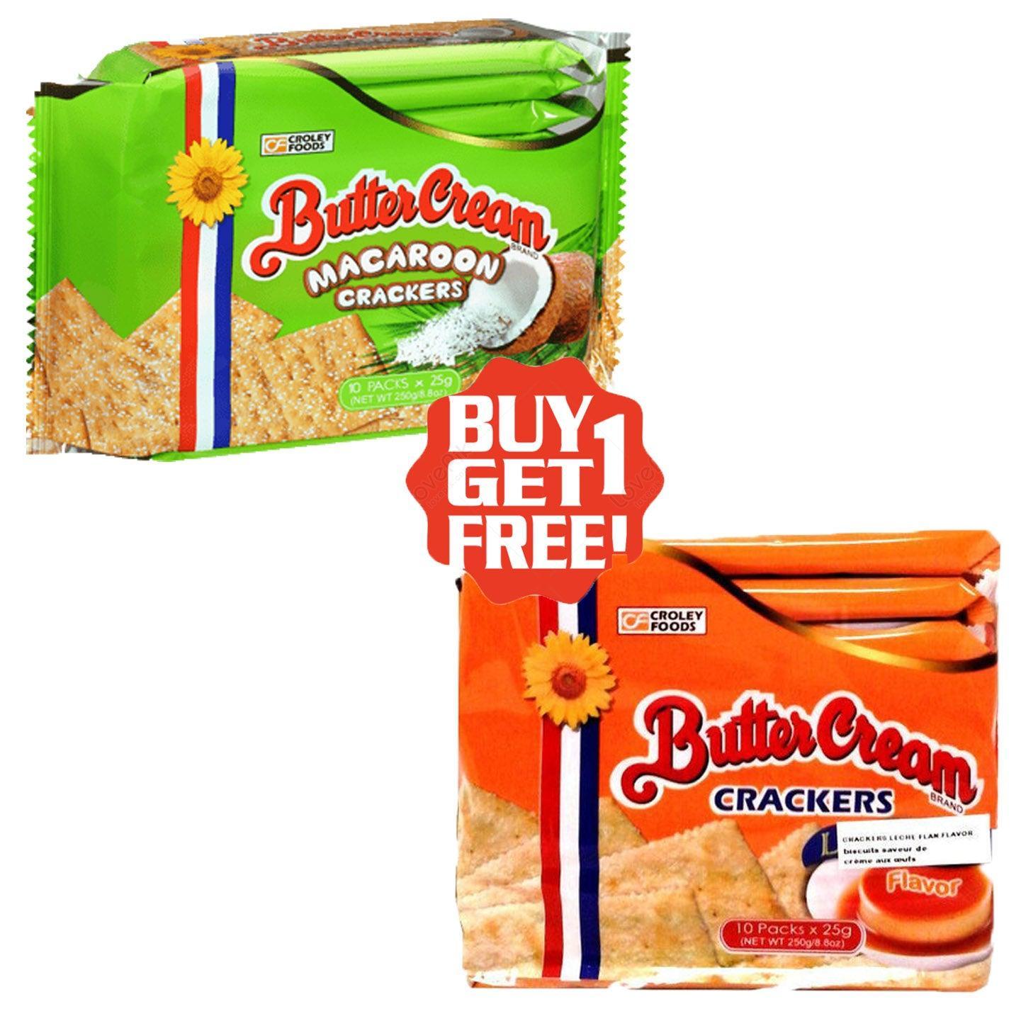 ButterCream Macaroon & Leche Flan Crackers (10 x 25 gm) (1+1) Offer - Pinoyhyper