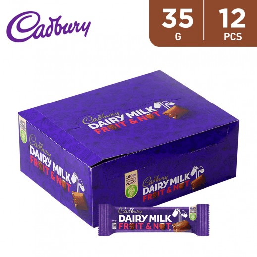 Cadbury Dairy Milk Fruit & Nut Chocolate - 35g × 12 Pack - Pinoyhyper