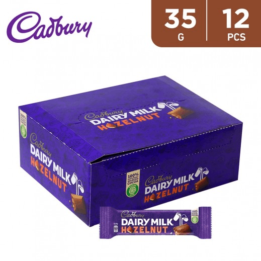 Cadbury Dairy Milk Hazelnuts Chocolate - 35g × 12 Pack - Pinoyhyper