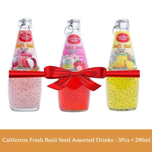 California Fresh Basil Seed Assorted Drinks - 3Pcs × 290ml (Offer) - Pinoyhyper