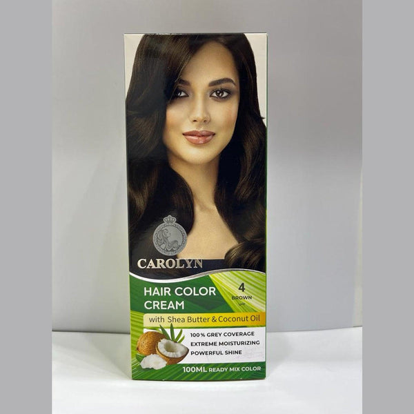 Carolyn Hair Color Cream With Shea Butter & Coconut Oil - 4 Brown - Pinoyhyper