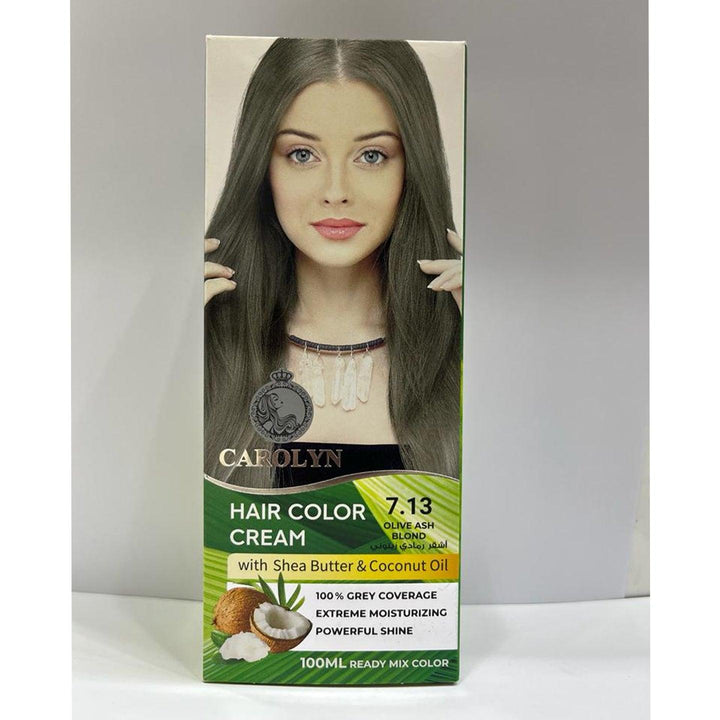 Carolyn Hair Color Cream With Shea Butter & Coconut Oil - 7.13 Olive Ash Blond - Pinoyhyper