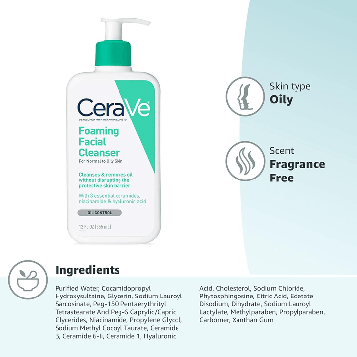 CeraVe Foaming Facial Cleanser For Oil Control - 355ml - Pinoyhyper