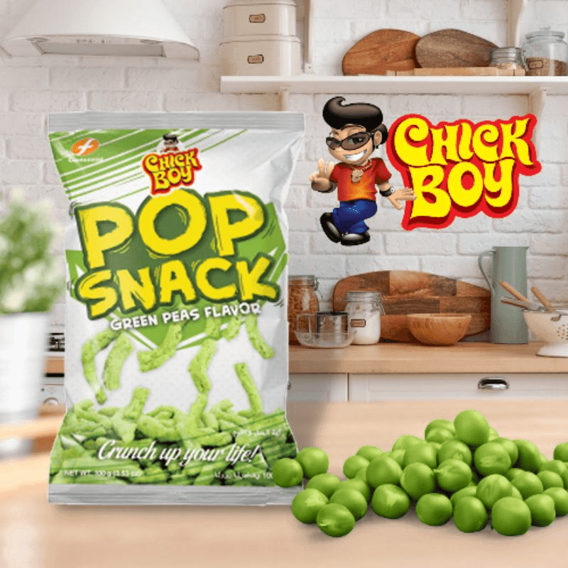 Chick Boy Pop Snack Green Peas Flavour - 100g - Pinoyhyper
