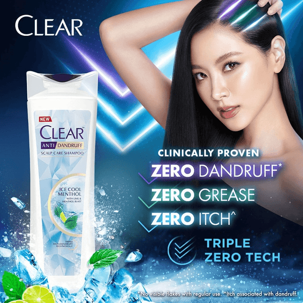Clear Anti-Dandruff Ice Cool Menthol Shampoo - 300ml - Pinoyhyper