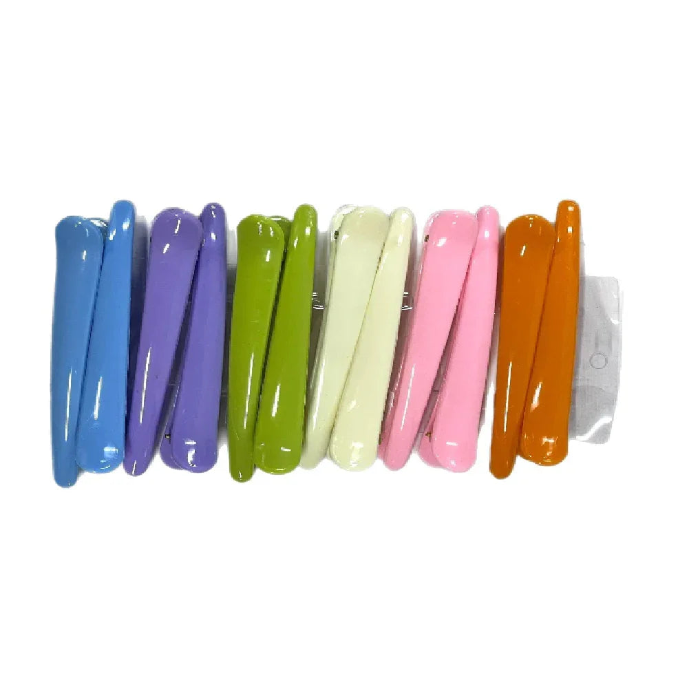 Hair Clip Colors Saloon Hair Clip - 12 Pcs (415846)