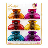 Dantiya Stylish Glossy Hair Claw Clips - 6 Pcs (ACG00107)