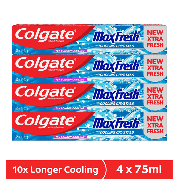 Colgate Max Fresh Cool Mint Gel Toothpaste - 4 X 75ml - Pinoyhyper