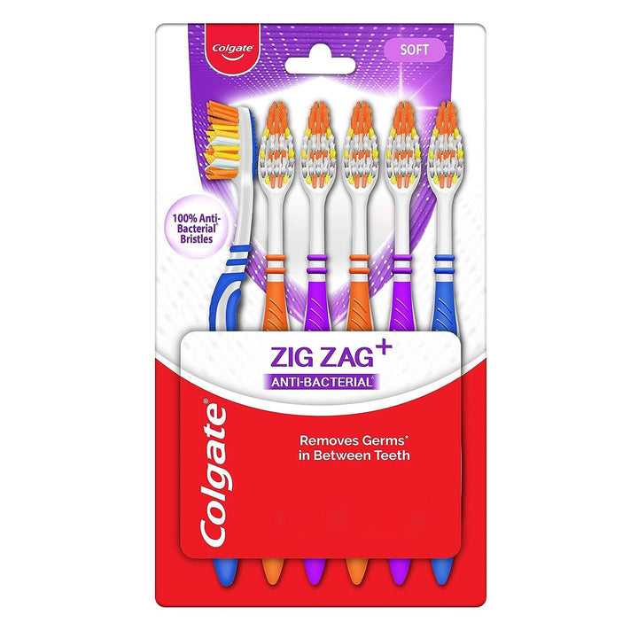 Colgate ZigZag Anti-Bacterial Toothbrush - Soft (Pack of 6) - Pinoyhyper