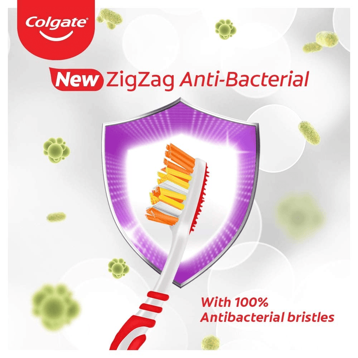 Colgate ZigZag Anti-Bacterial Toothbrush - Soft (Pack of 6) - Pinoyhyper
