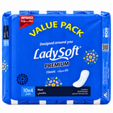 Lady Soft Premium Classic Pads Maxi Value Pack - 10'S Pads X 4 (40 Pads)