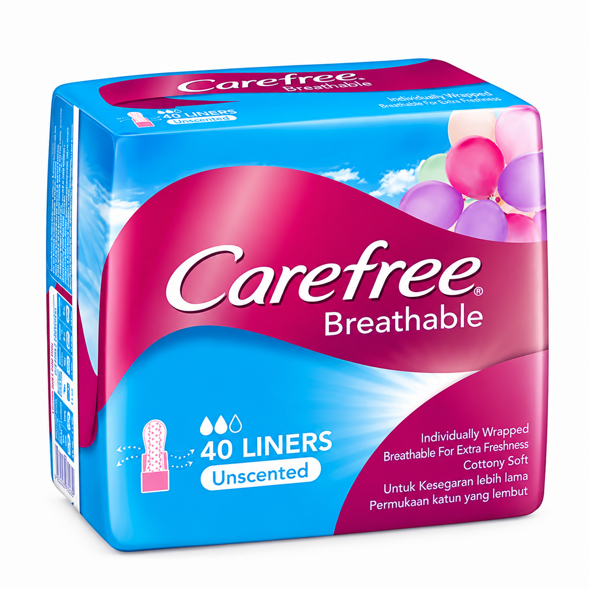 Carefree Breathable Unscented 40 liners