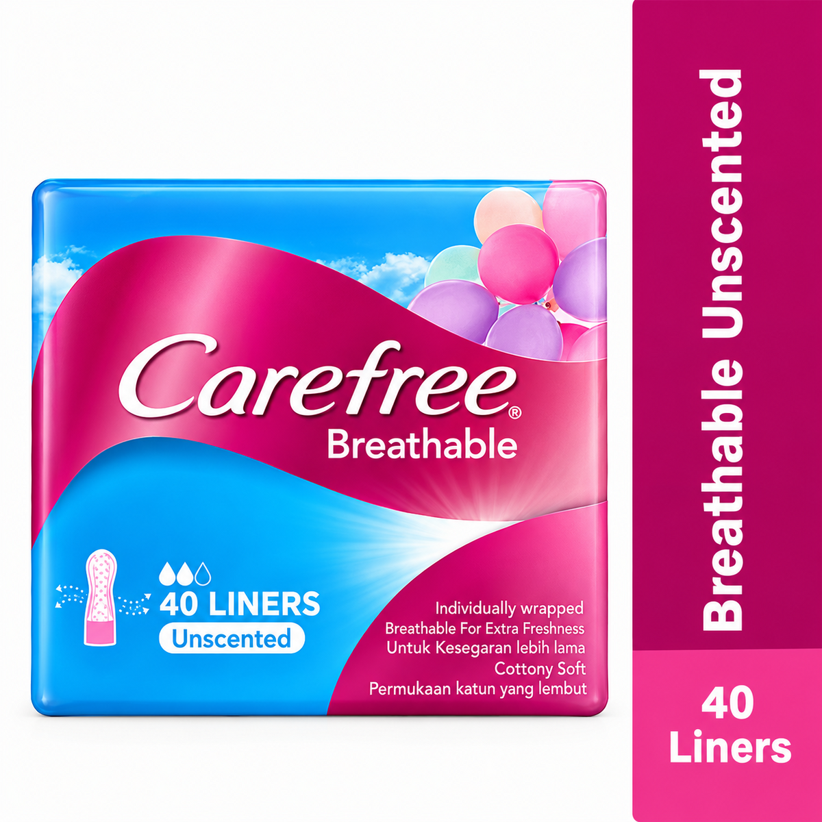 Carefree Breathable Unscented 40 liners