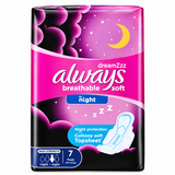Always Breathable Soft Maxi Thick Night Sanitary Pads With Wings - 7 Pcs