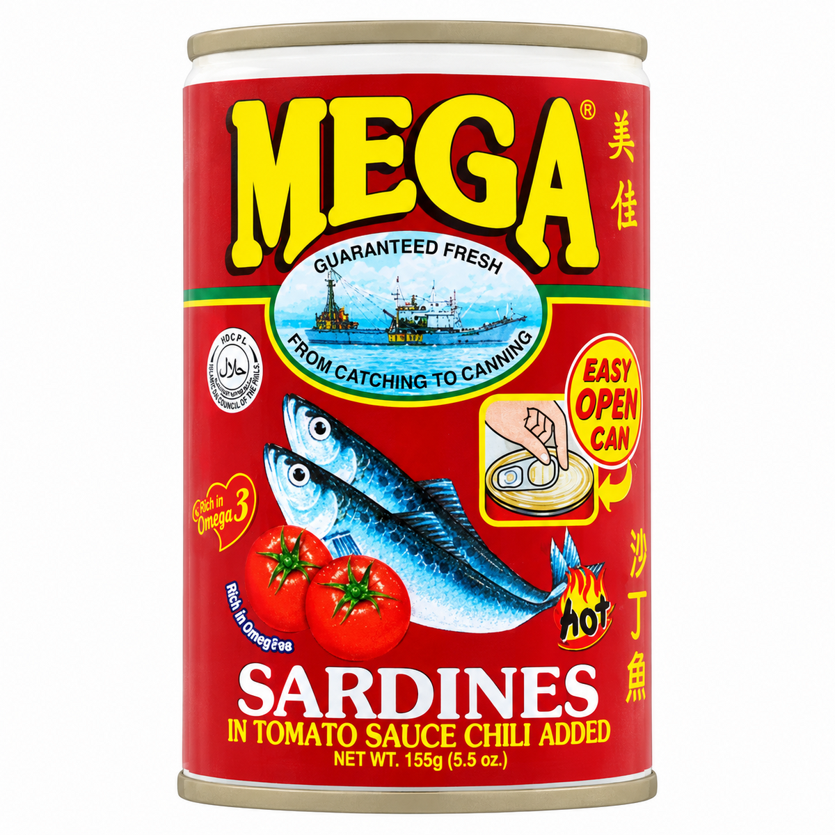 Mega Sardines Hot 155g