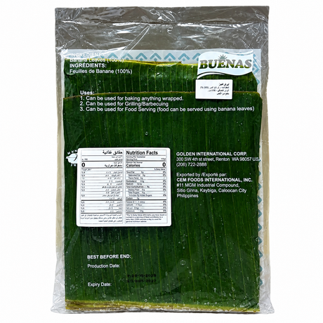 Banana Leaves Buenas 454g - Frozen