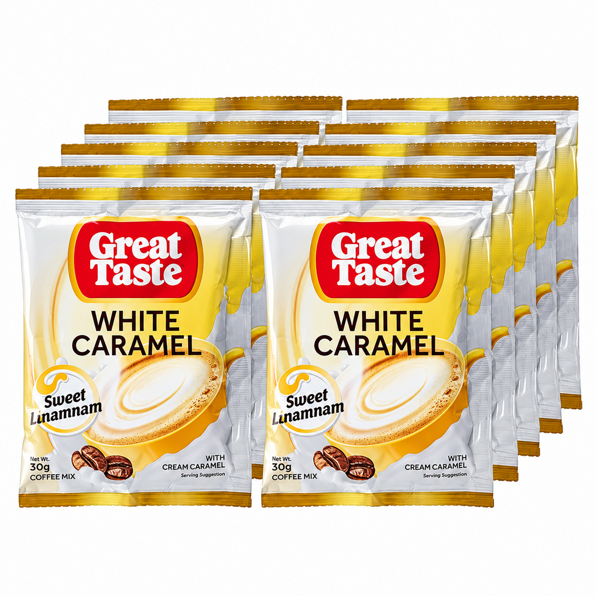 Great Taste White Caramel Coffee Mix 10 x 30gm - 300 gm
