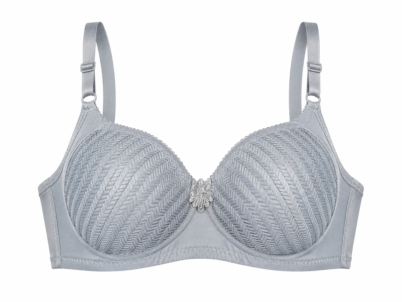 Premium Textured Full Coverage Comfort Bra with Adjustable Straps - TCBAS05