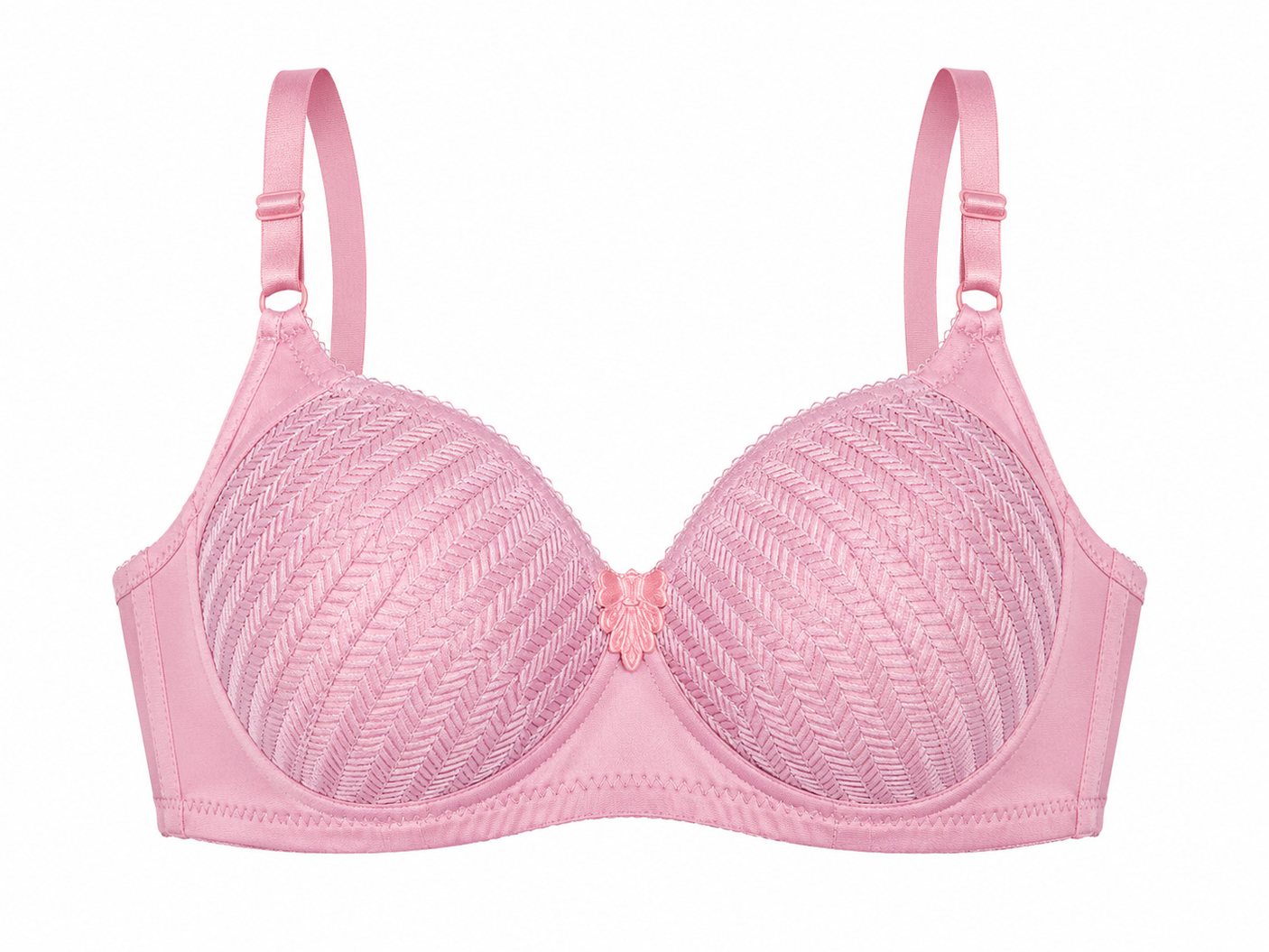 Premium Textured Full Coverage Comfort Bra with Adjustable Straps - TCBAS05