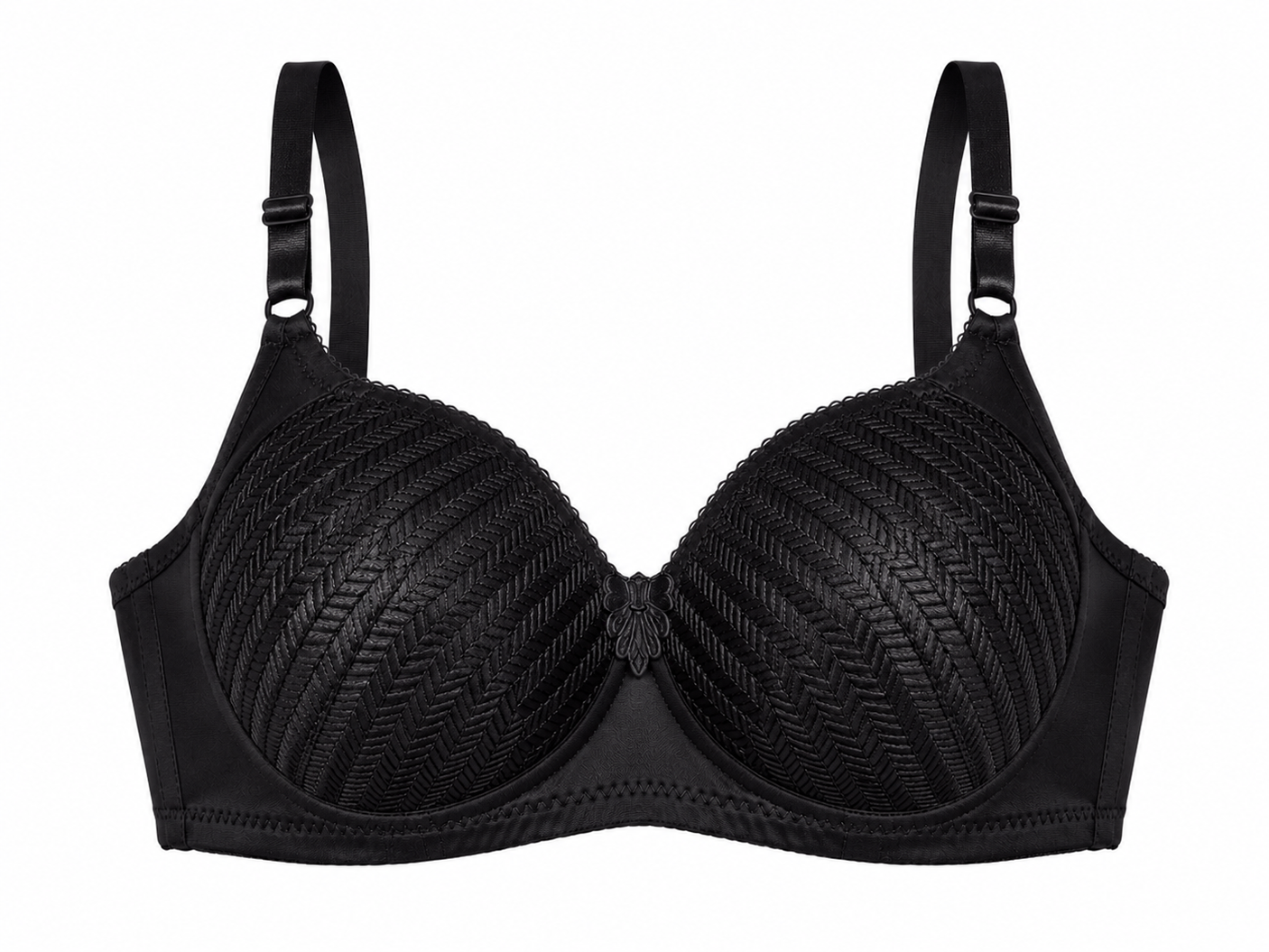 Premium Textured Full Coverage Comfort Bra with Adjustable Straps - TCBAS05