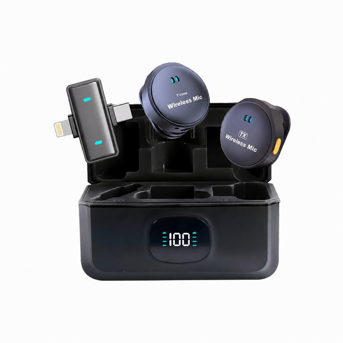 Dual Wireless 2.4G Microphone System with Charging Case