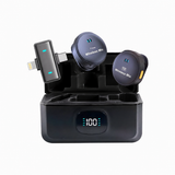 Dual Wireless 2.4G Microphone System with Charging Case