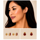 Elegant Round Crystal Stud Earrings - 133