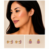 Elegant Round Crystal Stud Earrings - 133