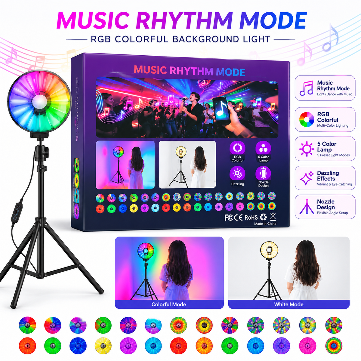 RGB Fill Light Ring Light with Mobile Holder - MJ-171