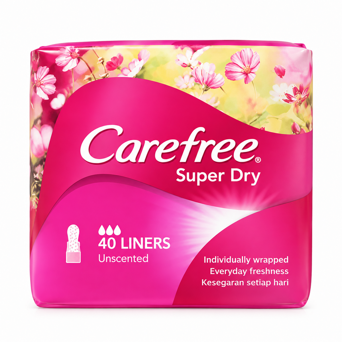 Carefree Super Dry Unscented Panty Liner 40