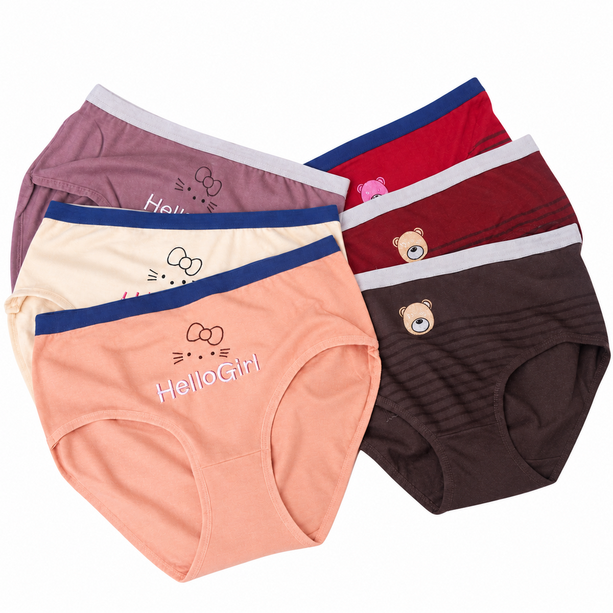 Women's Printed Brief Panty 3 Pcs Set - 84151