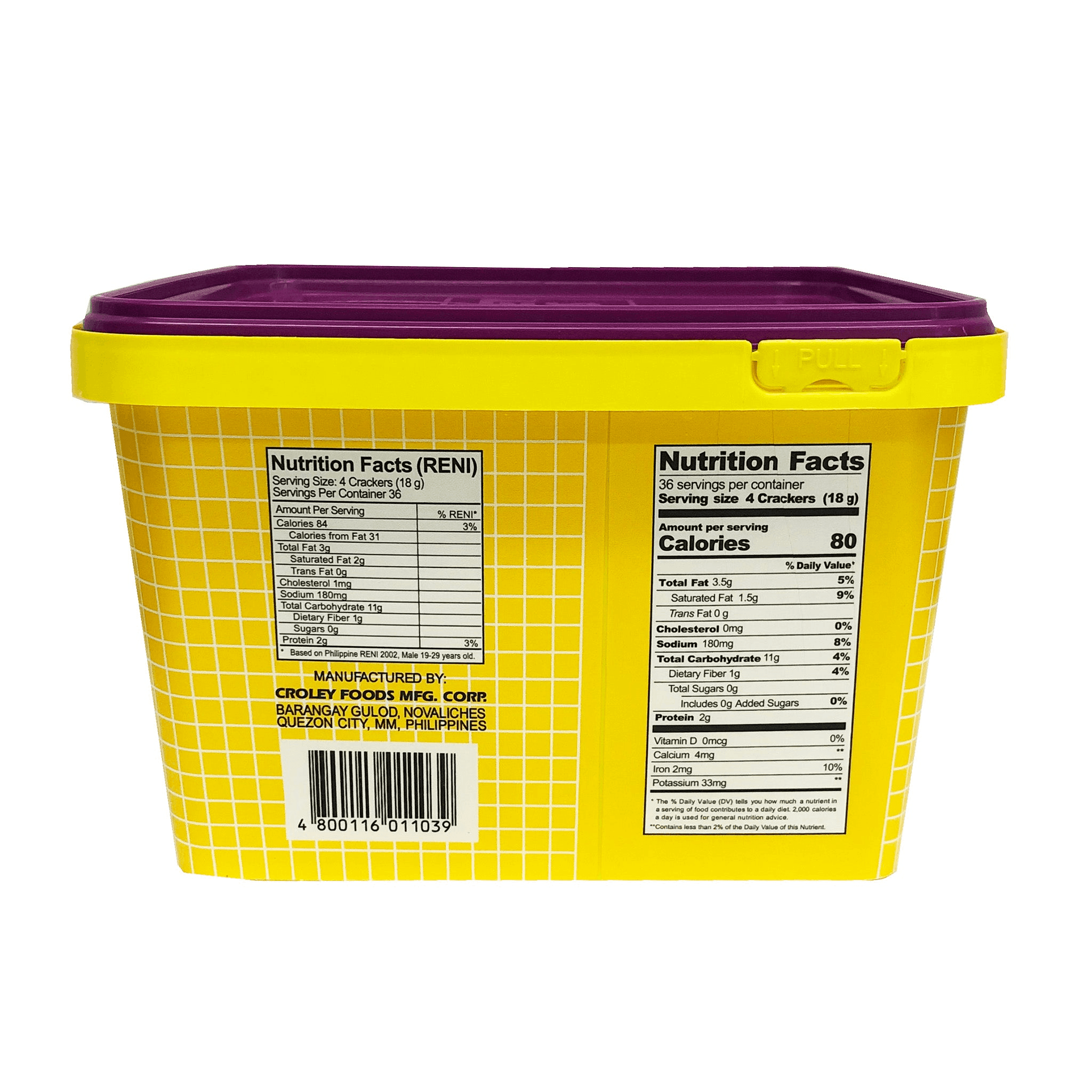 Croley Foods Sunflower Crackers Onion-Garlic Flavor - 650g - Pinoyhyper