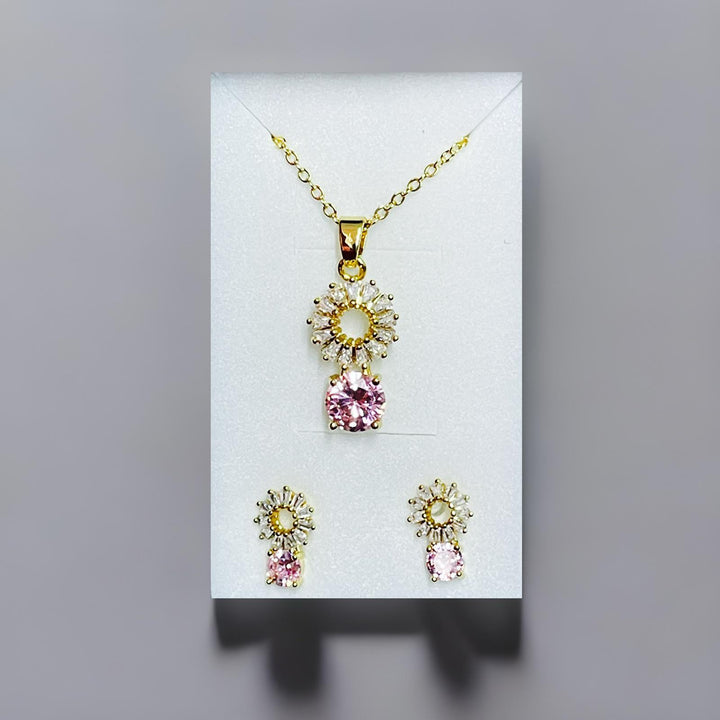 Crystal Stone Necklace Set Exquisite Gift Set Jewelry - 974515 - Pinoyhyper