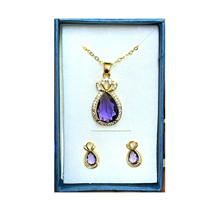 Crystal Stone Necklace Set Exquisite multi-color Gift Set Jewelry - 748513 - Pinoyhyper