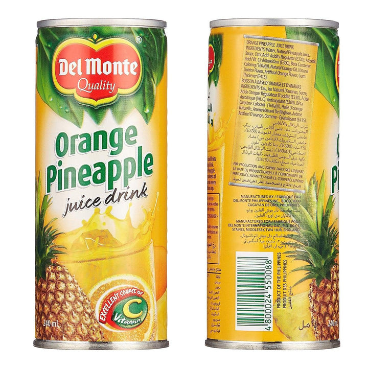 Del Monte Orange Pineapple Juice - 240ml - Pinoyhyper