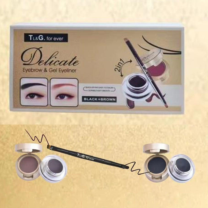 Delicate Eyebrow & Gel Eyeliner Black + Brown - Pinoyhyper