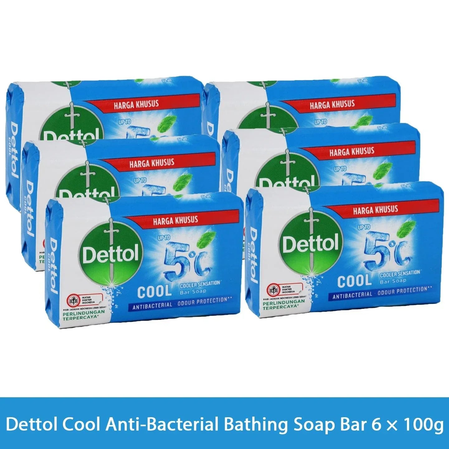 Dettol Cool Anti-Bacterial Bathing Soap Bar 6 × 100g - Pinoyhyper