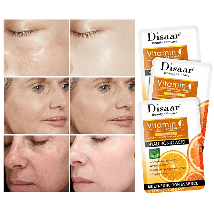 Disaar Multi Function Essence Vitamin C Whitening Face Mask - 3 Pcs - Pinoyhyper