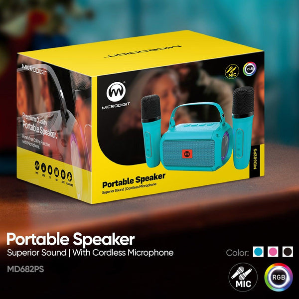 Karaoke Portable BT Speaker With Microphone - MD682PS - Pinoyhyper